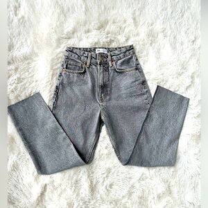 Zara High Waisted Grey Jeans Size 0